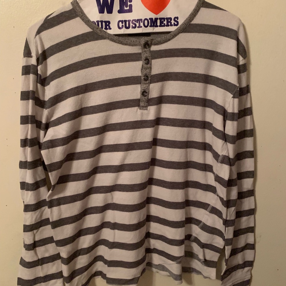 Urban Outfitters BDG White Gray Ringer Shirt